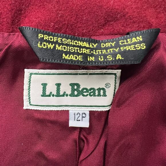 L.L. Bean Vintage Wool Cashmere Red Blazer women's size 12 Petite Jacket USA - Picture 7 of 9